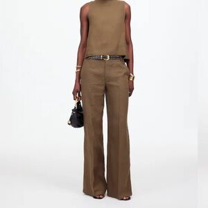 Madewell The Zoe Relaxed Wide Pant 100% Linen NWT 00